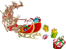 santa-in-sleigh-gifts-falling